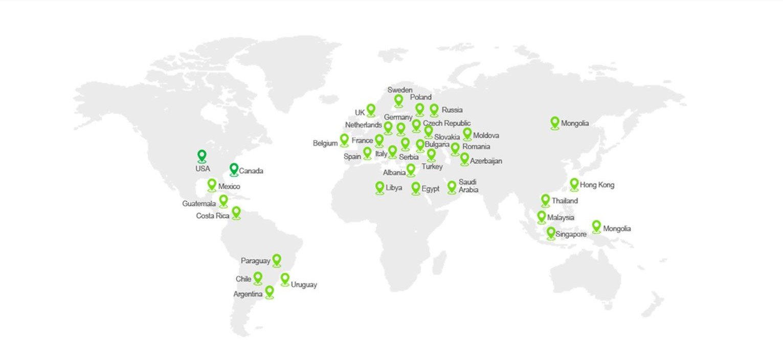 Global EV charging coverage map